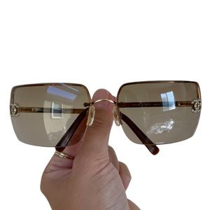 Authentic Chanel Crystal Rimless 4092-B Sunglasses